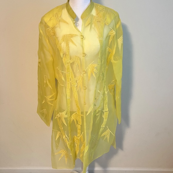 Vintage Vibrant Yellow Sheer Duster - Picture 5 of 10